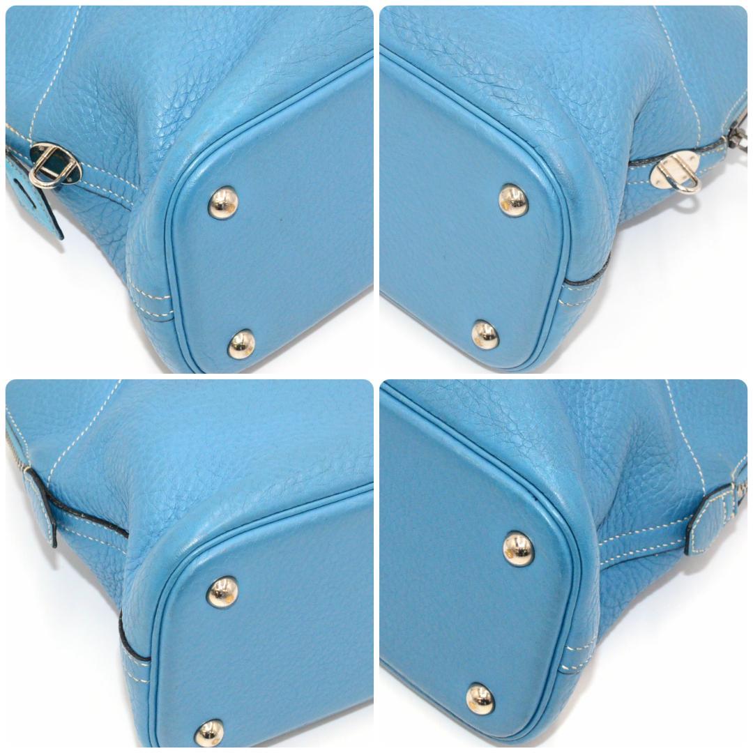 Hermes Bolide 31 Taurillon Clemence Blue Jean Handbag