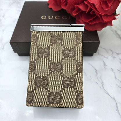 Gucci Cigarette Case Tobacco Canvas