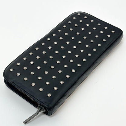 Saint Laurent Eddie Era Studded Zip Around Wallet Leather Black — view 4