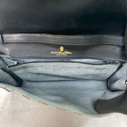 Gucci GG Shoulder Bag Navy Beige Logo Leather — view 5