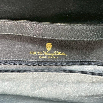 Gucci GG Shoulder Bag Navy Beige Logo Leather — view 6