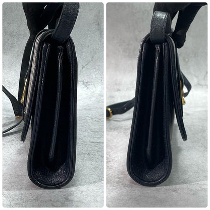 Gucci GG Shoulder Bag Navy Beige Logo Leather — view 8