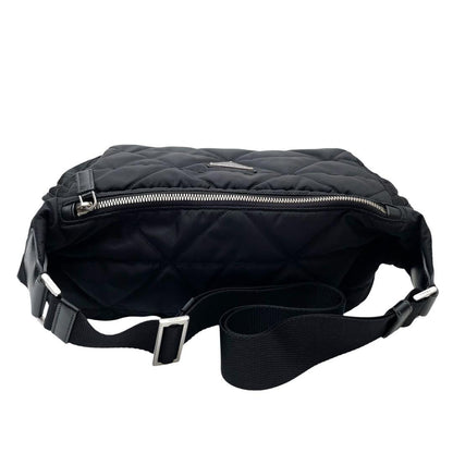 Prada Nylon Leather Padded Quilted Shoulder Bag Black — view 3