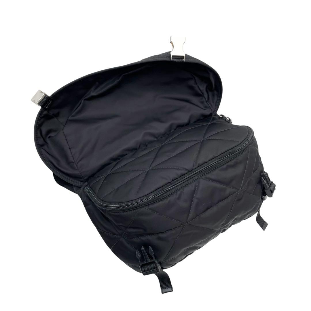Prada Nylon Leather Padded Quilted Shoulder Bag Black — view 6