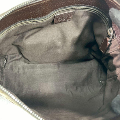 Gucci GG Shoulder Bag Brown Beige Leather Canvas — view 5