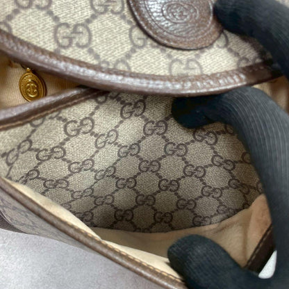 Gucci GG Shoulder Bag Brown Beige Logo Leather — view 6