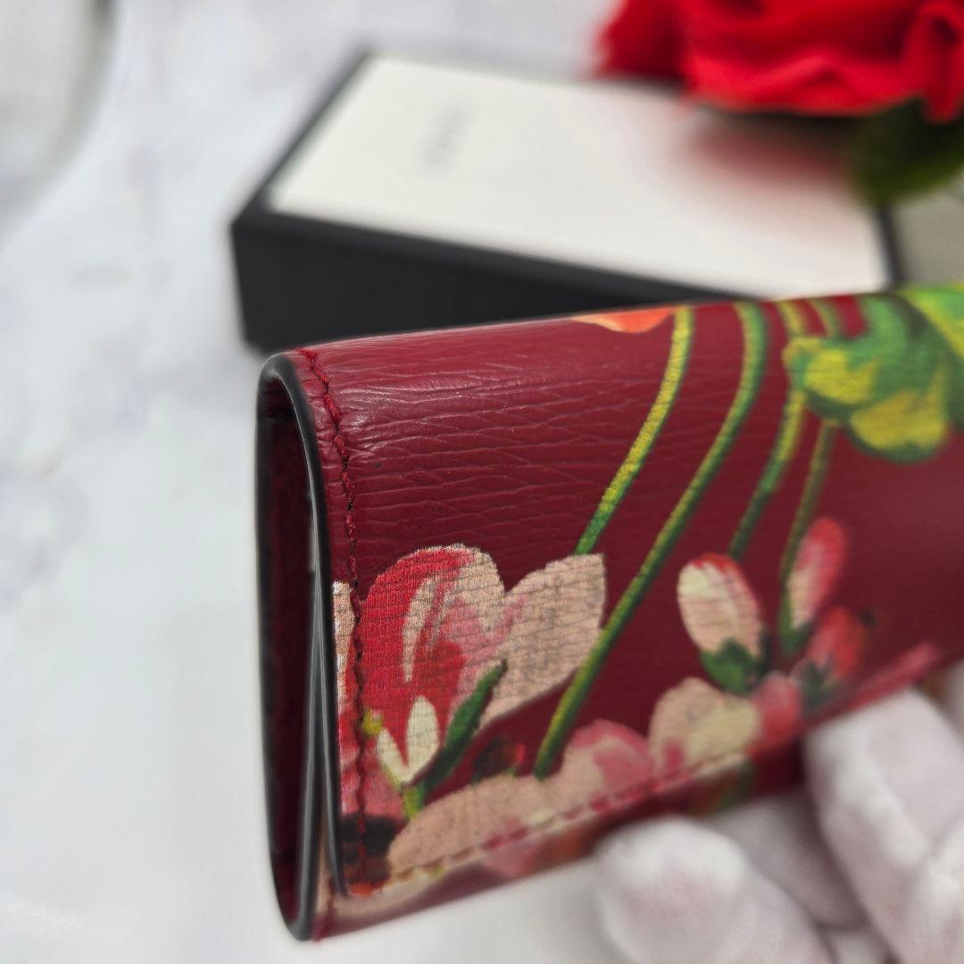 Gucci Key Case 6 Rows Blue Musu Flower Red Key Holder — view 4