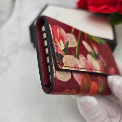 Gucci Key Case 6 Rows Blue Musu Flower Red Key Holder — view 5