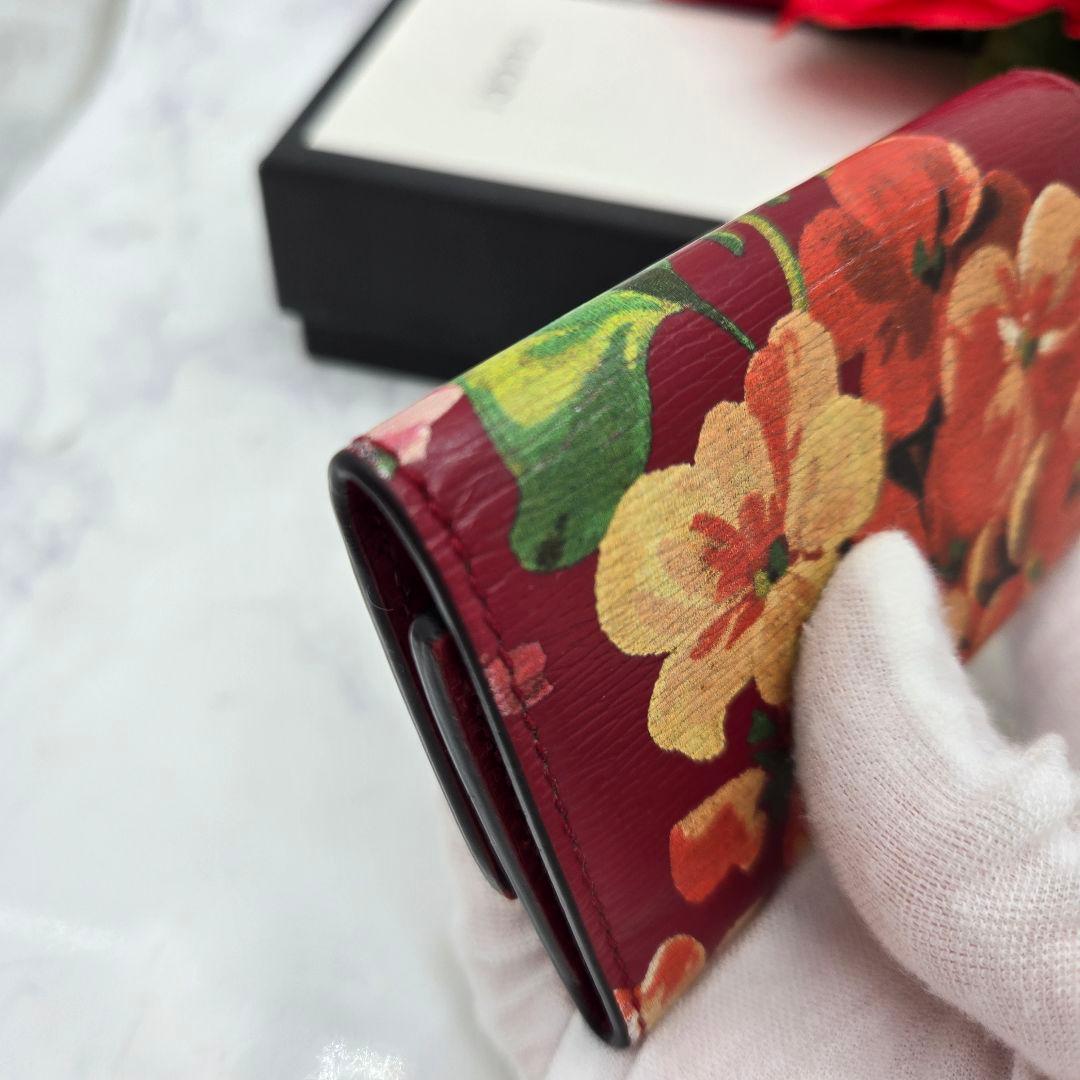 Gucci Key Case 6 Rows Blue Musu Flower Red Key Holder — view 6