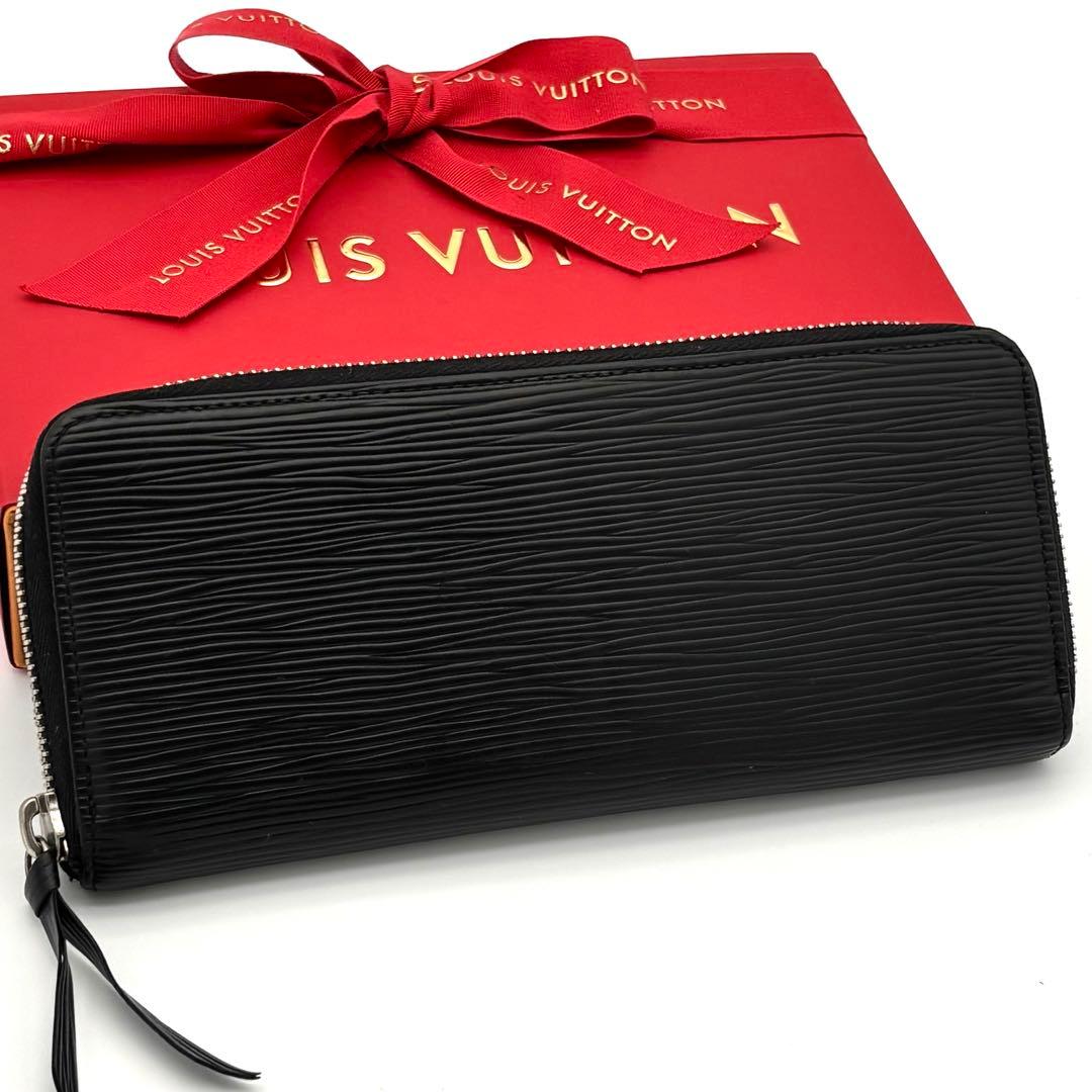 Louis Vuitton Wallet Epi Portefeuille Clemence Noir Black
