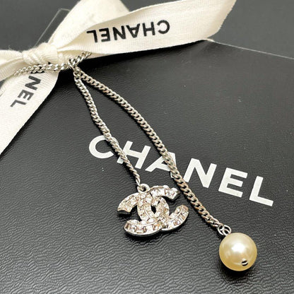 Chanel CC Logo Necklace 17A Pearl Rhinestone Icon