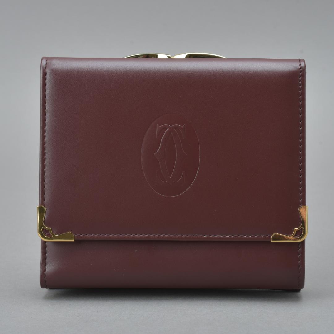 Cartier Must Line Trifold Wallet Leather Bordeaux 2C — view 2