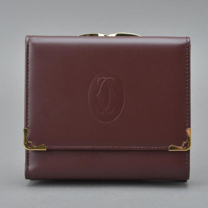 Cartier Must Line Trifold Wallet Leather Bordeaux 2C — view 2