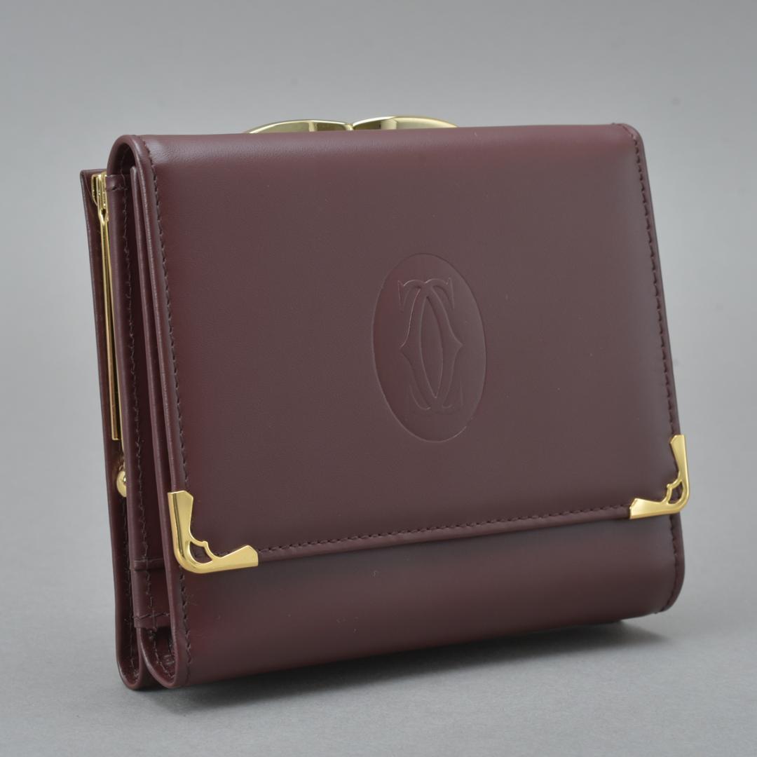 Cartier Must Line Trifold Wallet Leather Bordeaux 2C — view 3