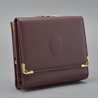 Cartier Must Line Trifold Wallet Leather Bordeaux 2C — view 3