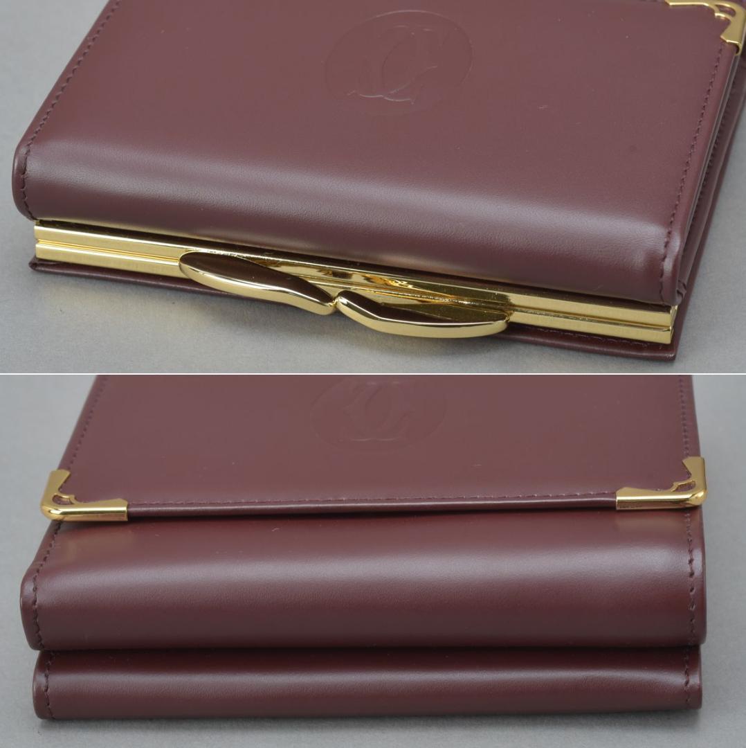 Cartier Must Line Trifold Wallet Leather Bordeaux 2C — view 5