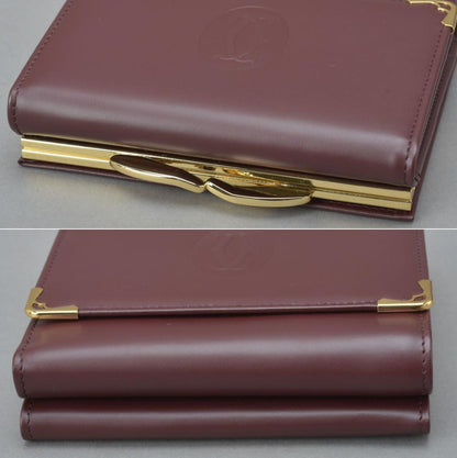 Cartier Must Line Trifold Wallet Leather Bordeaux 2C — view 5