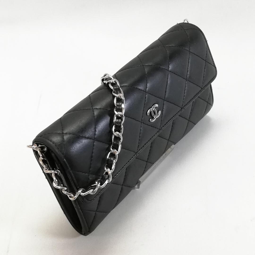 Chanel Quilted Wallet Lambskin Chain Shoulder Bag — view 2