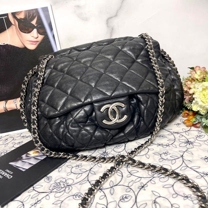 Chanel Chainaround Double Flap Quilted Black