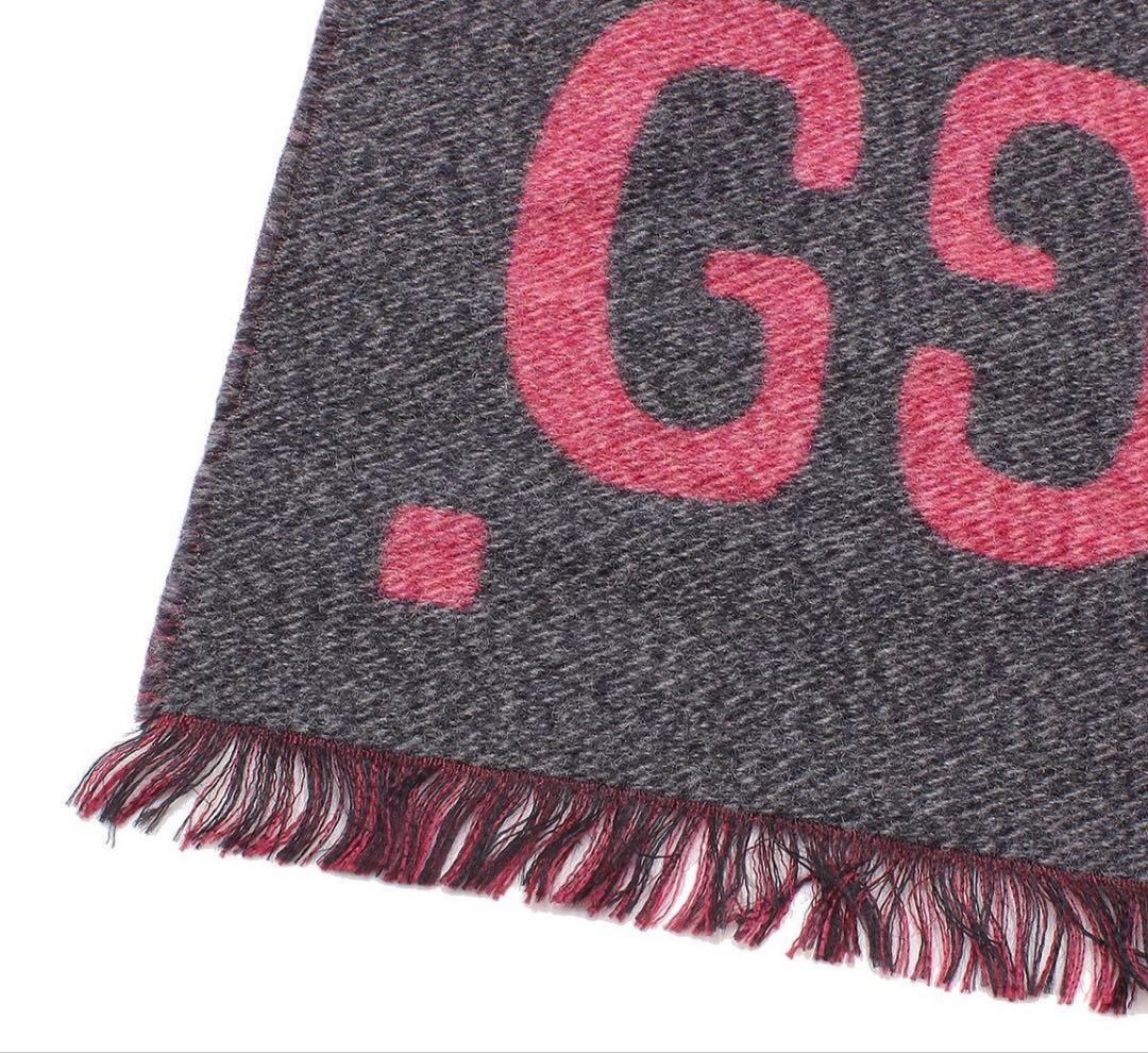 Gucci GG Jacquard Wool Silk Scarf Shawl — view 4