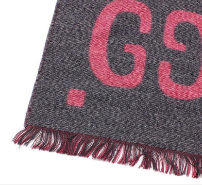Gucci GG Jacquard Wool Silk Scarf Shawl — view 4