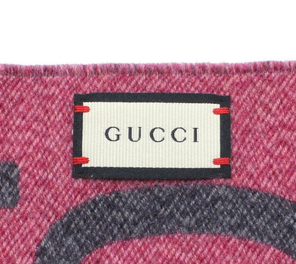 Gucci GG Jacquard Wool Silk Scarf Shawl — view 5