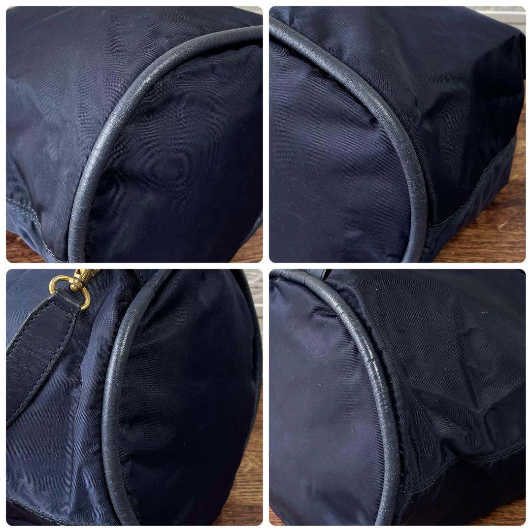 Celine Nylon Leather Shoulder Bag Drawstring Gold