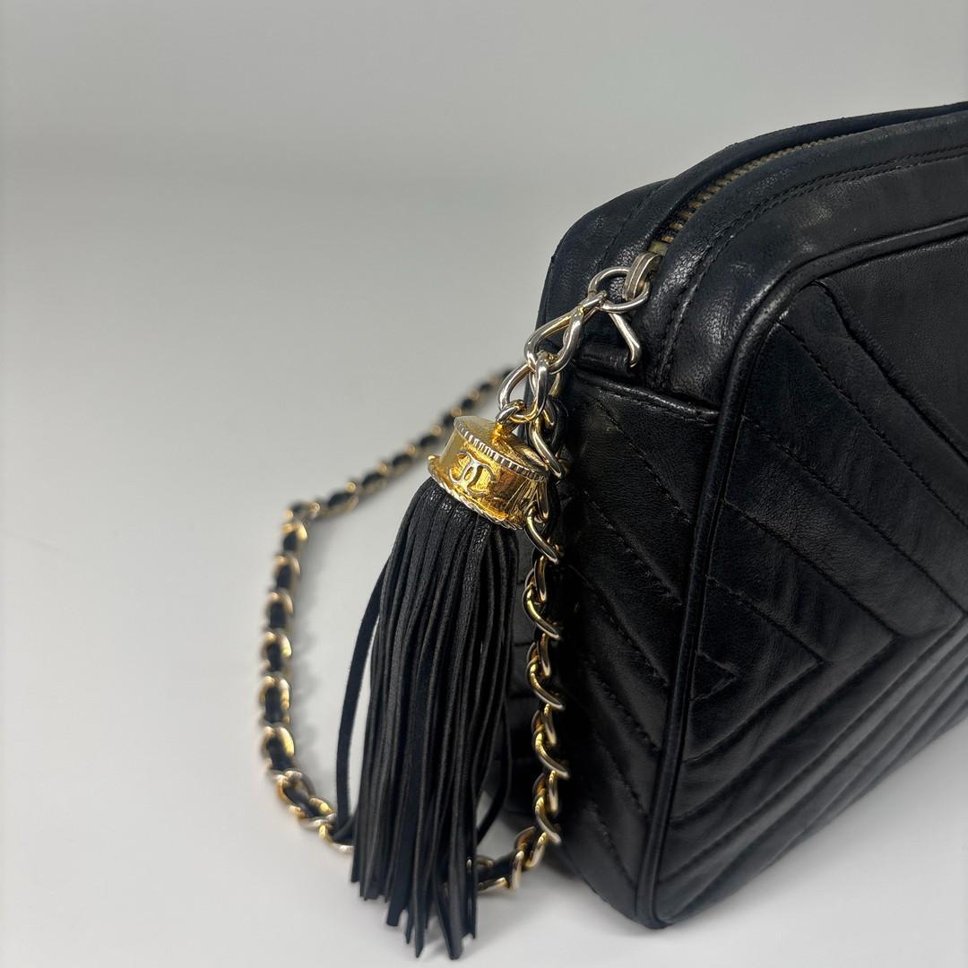 Chanel Quilted Shoulder Bag Black — view 7