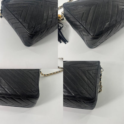 Chanel Quilted Shoulder Bag Black — view 8