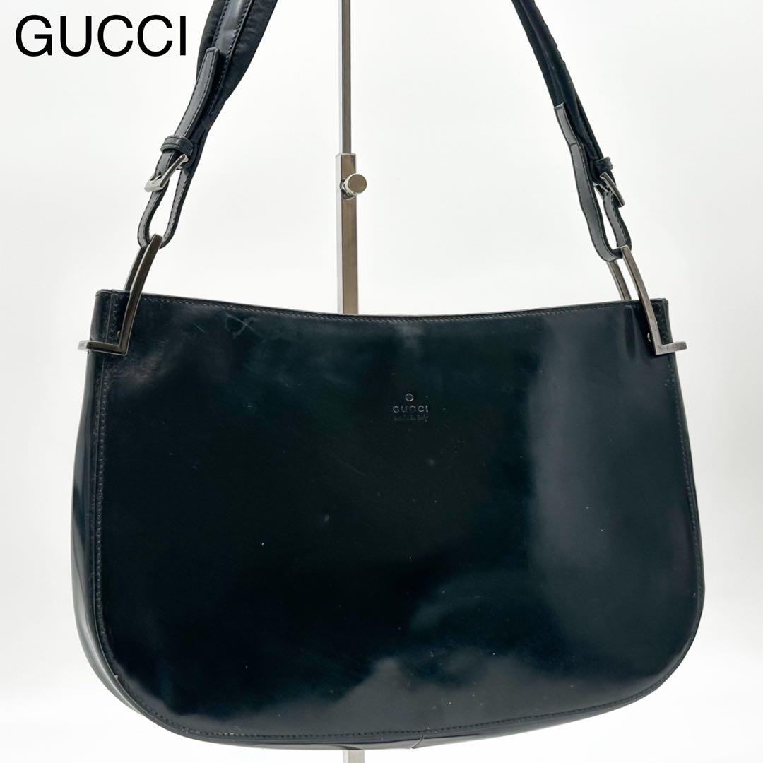 Gucci Era Patent Leather Handbag Black