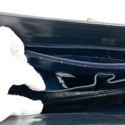 Gucci One Shoulder Bag Navy GG Canvas Gold Hardware