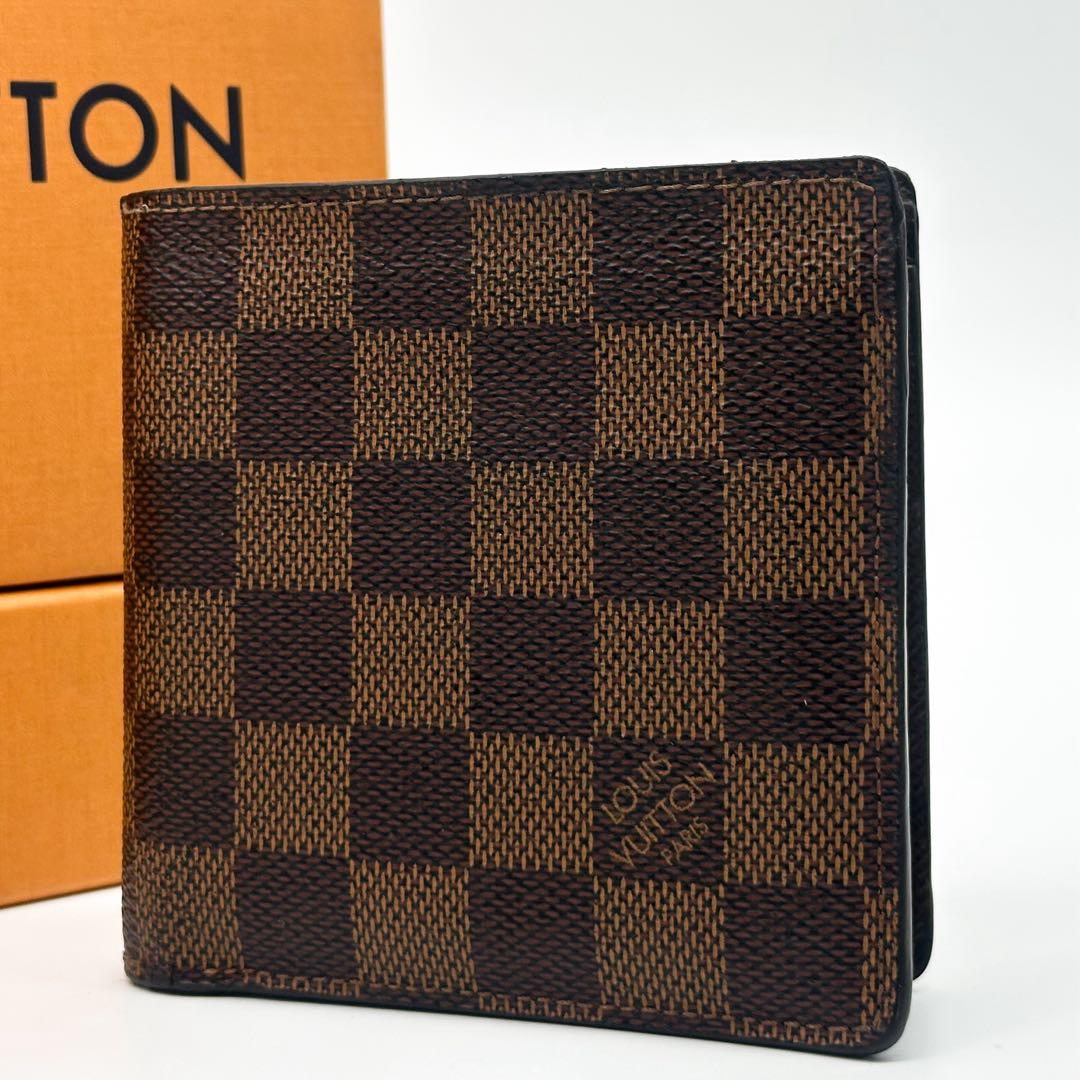 Louis Vuitton Portefeuille Marco Damier Ebene Brown Compact Wallet