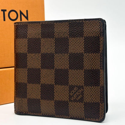 Louis Vuitton Portefeuille Marco Damier Ebene Brown Compact Wallet