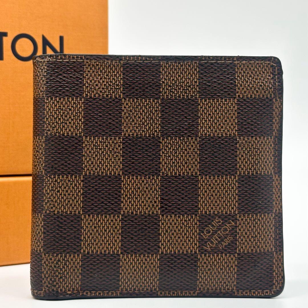 Louis Vuitton Portefeuille Marco Damier Ebene Brown Compact Wallet — view 2