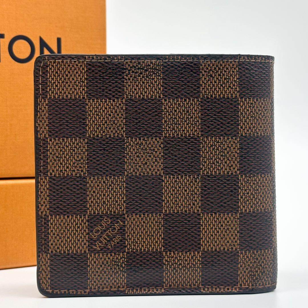 Louis Vuitton Portefeuille Marco Damier Ebene Brown Compact Wallet — view 3