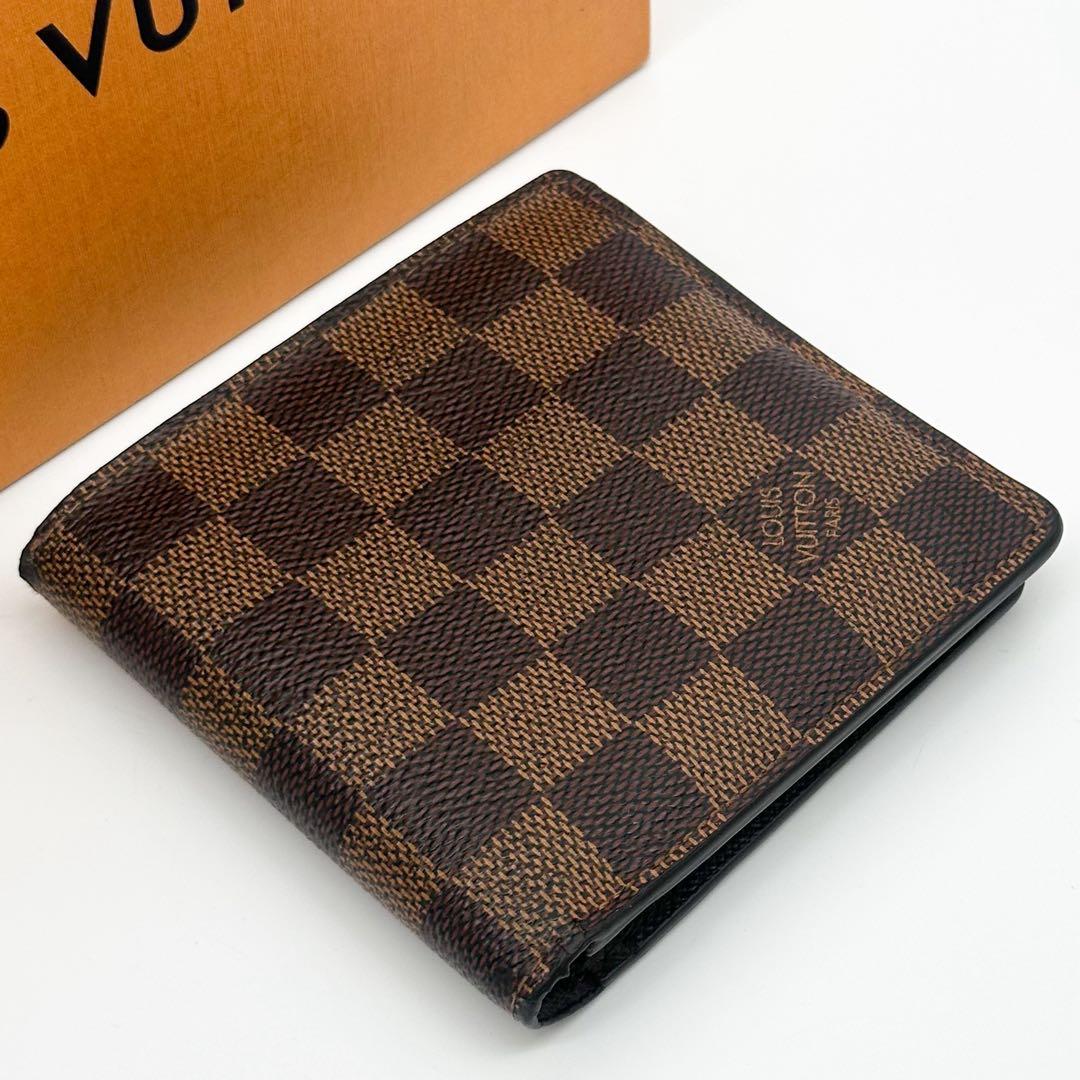Louis Vuitton Portefeuille Marco Damier Ebene Brown Compact Wallet — view 4