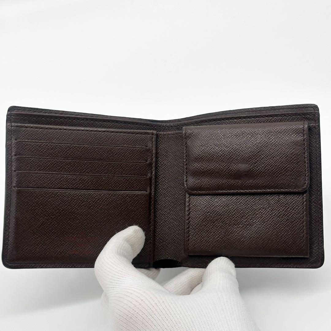 Louis Vuitton Portefeuille Marco Damier Ebene Brown Compact Wallet — view 8