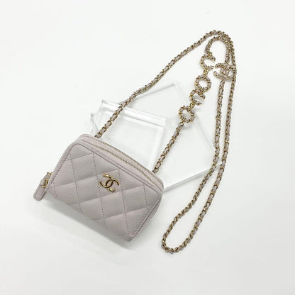 Chanel Caviar Leather CC Logo Mini Quilted Chain