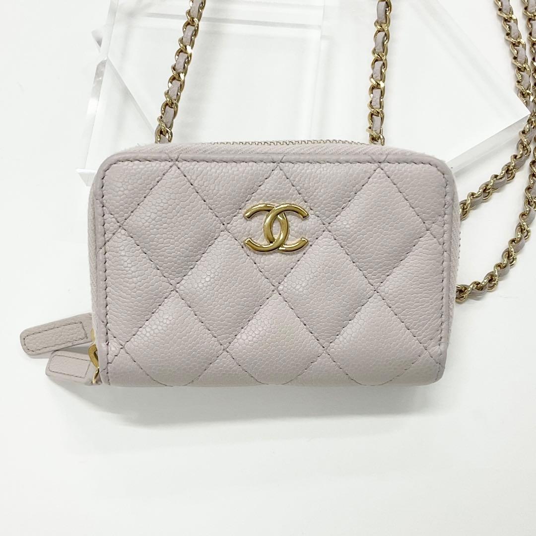 Chanel Caviar Leather CC Logo Mini Quilted Chain — view 2