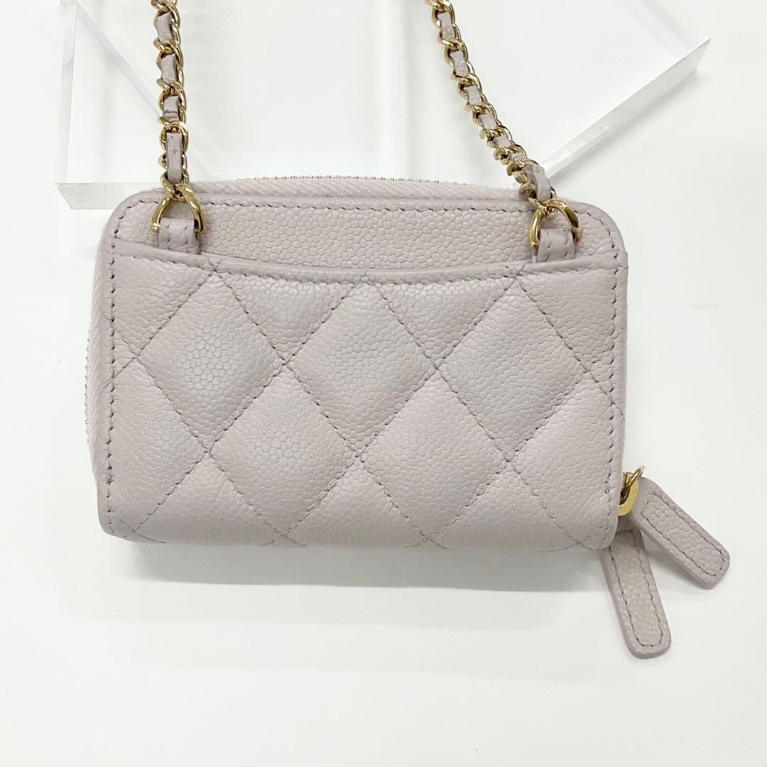 Chanel Caviar Leather CC Logo Mini Quilted Chain — view 3