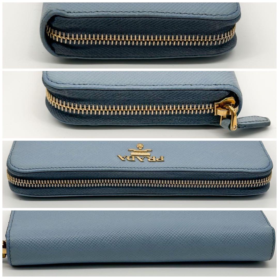 Prada Saffiano Zip Around Round Wallet — view 6