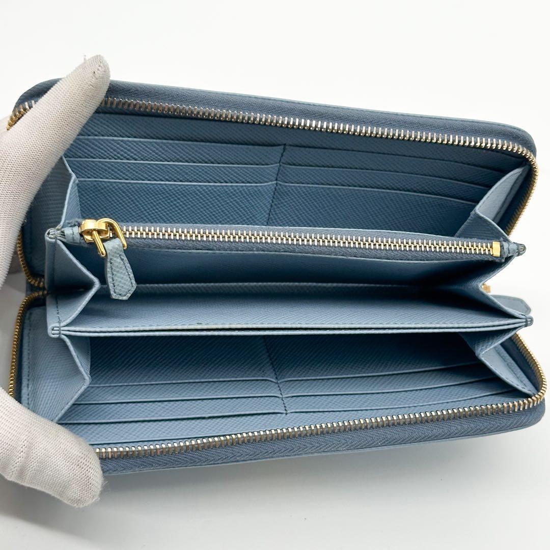 Prada Saffiano Zip Around Round Wallet — view 8