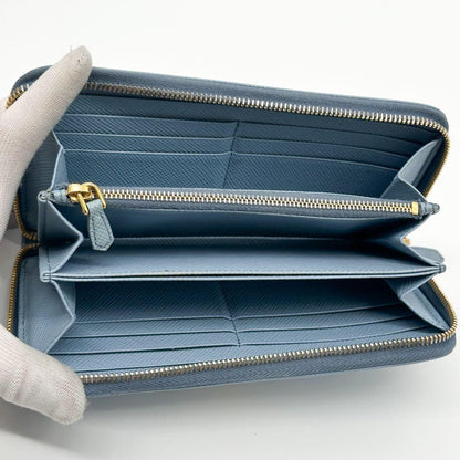 Prada Saffiano Zip Around Round Wallet — view 8
