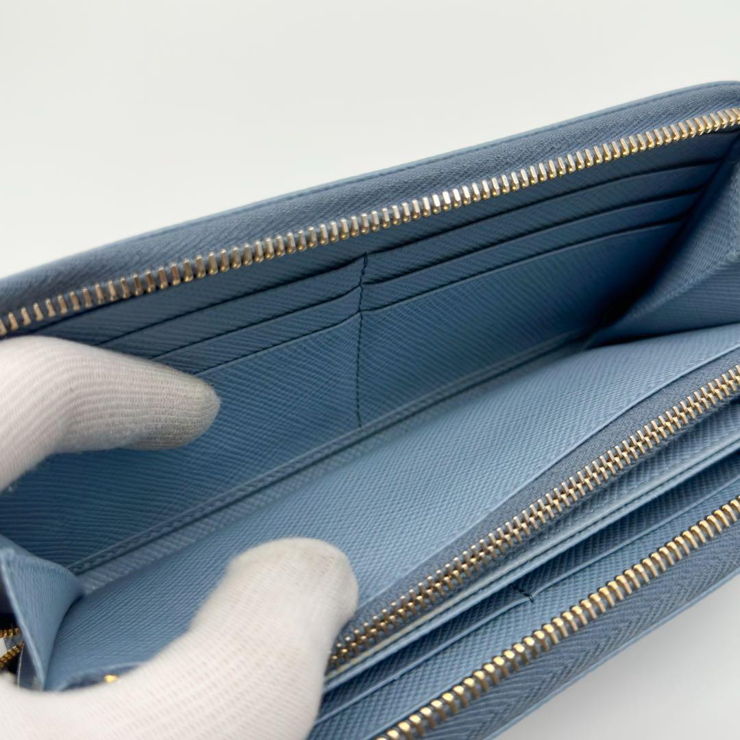 Prada Saffiano Zip Around Round Wallet — view 9