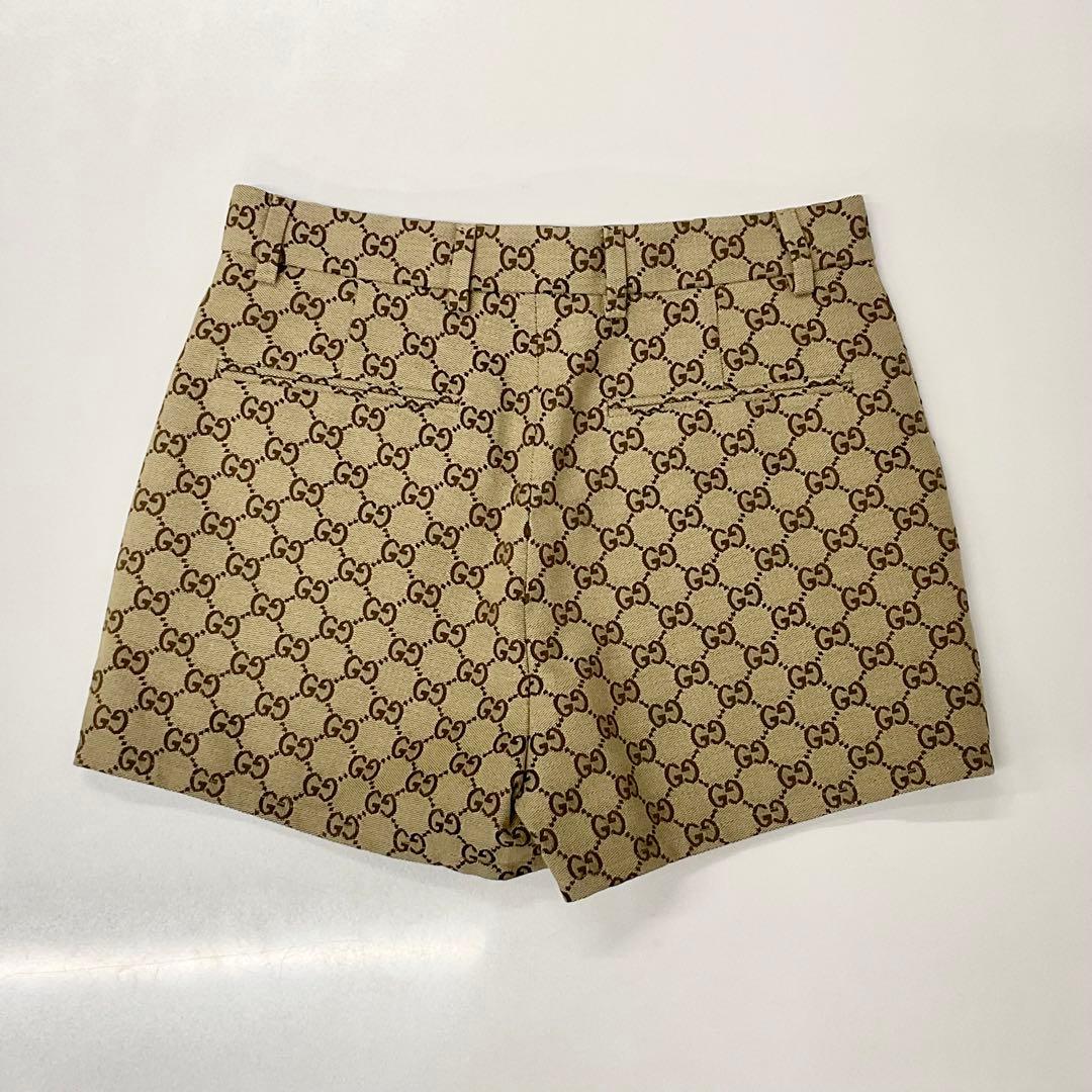 Unused Gucci GG Canvas Shorts Bottoms Beige Brown