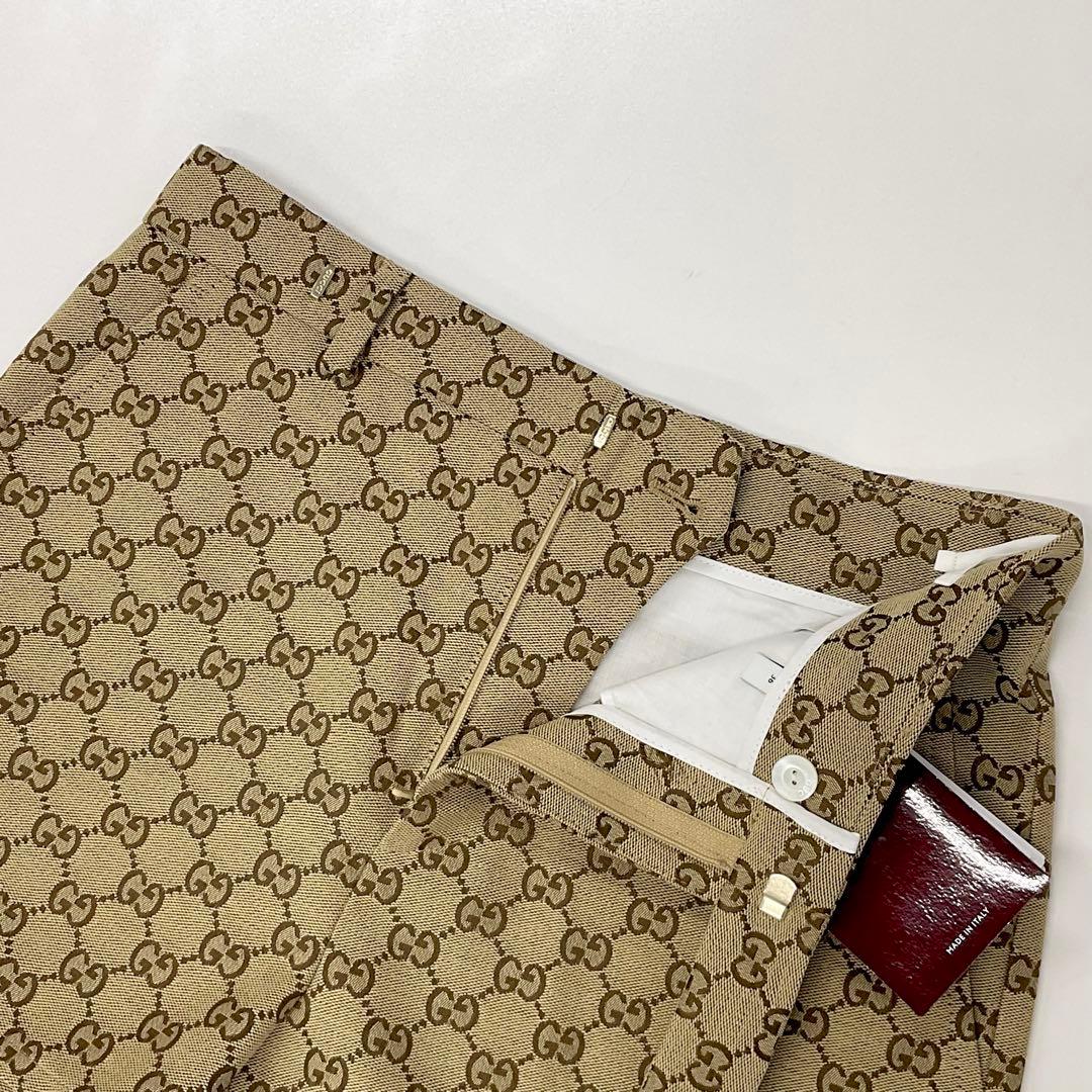 Unused Gucci GG Canvas Shorts Bottoms Beige Brown