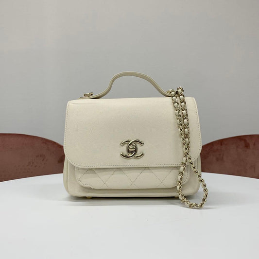 Chanel Business Affinity Quilted CC Logo Shoulder Bag
