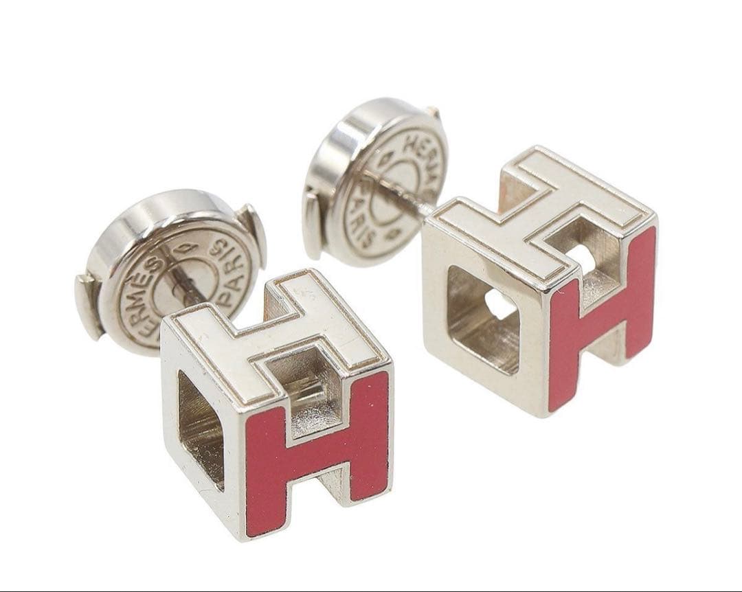 Hermes Cage d'H Cube Logo Earrings — view 3