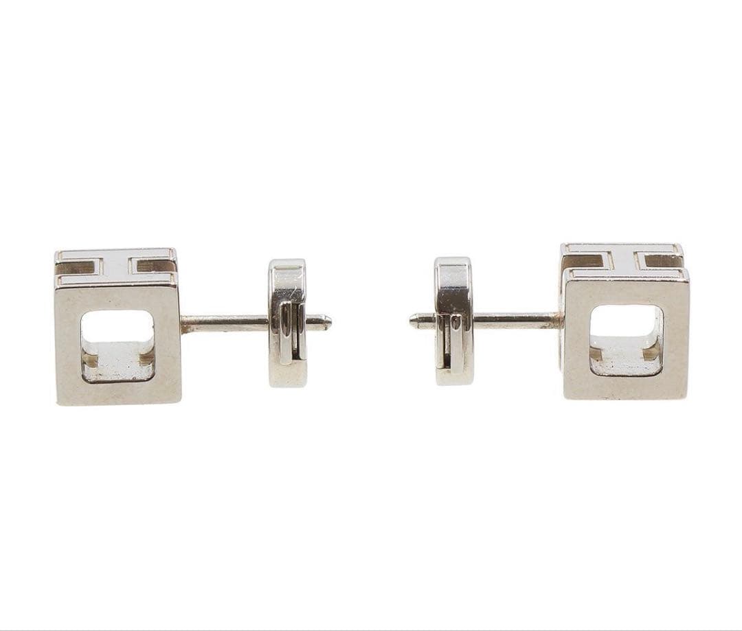 Hermes Cage d'H Cube Logo Earrings — view 5
