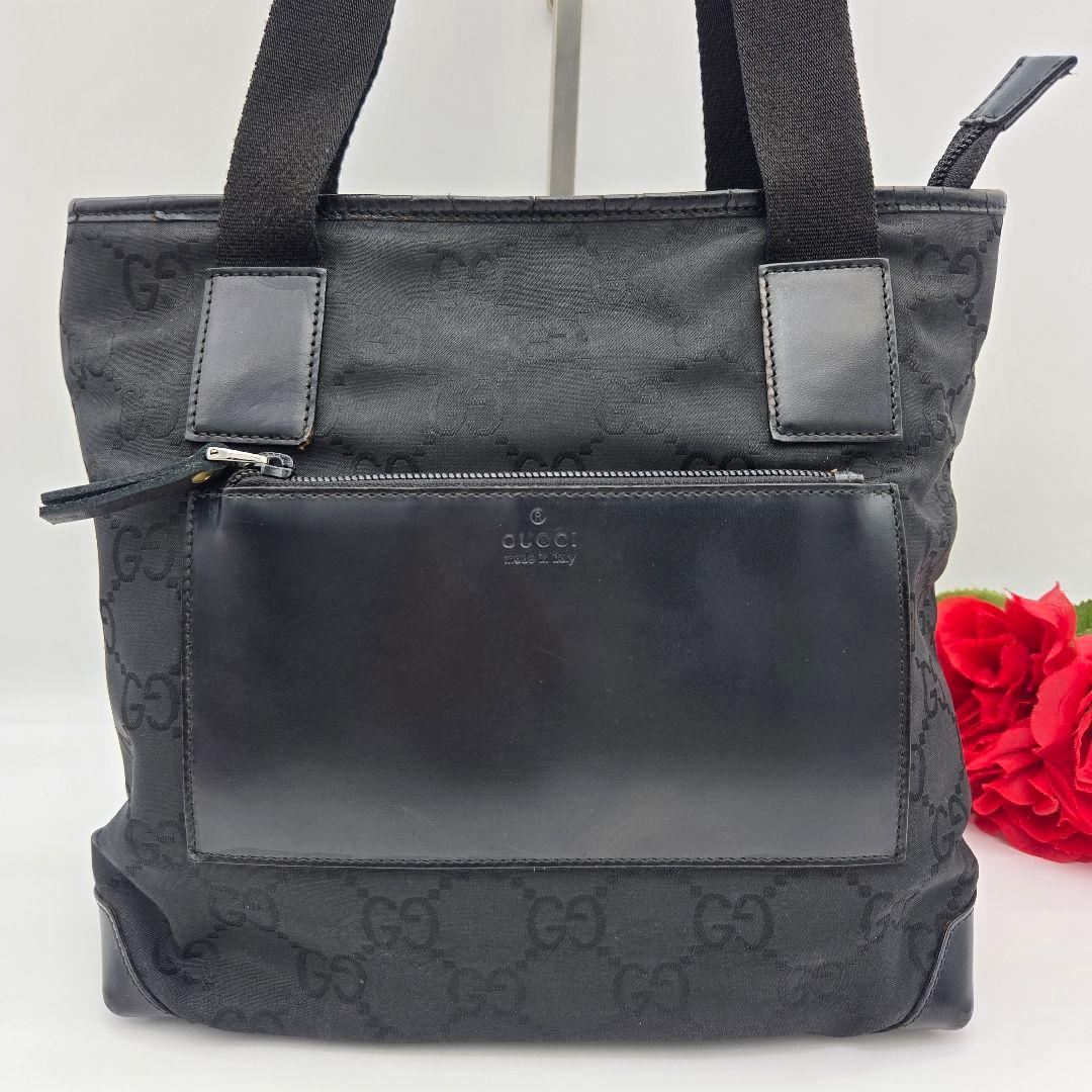 Gucci Tote Shoulder GG Nylon Black